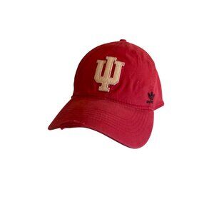 Adidas Red Indiana Hoosiers Adjustable Baseball Cap  Embroidered IU Logo & Text